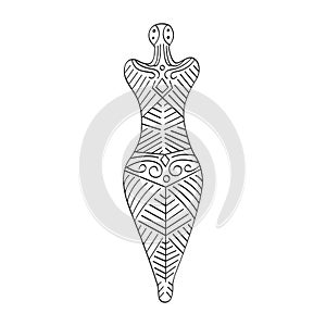 Vector icon with ritual anthropomorphic symbol from Cucuteni Trypillia culture photo