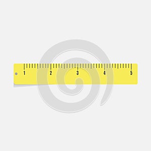 Vector icon ruler. Metric system. School measuring lance. Measuring tape. Tape measure