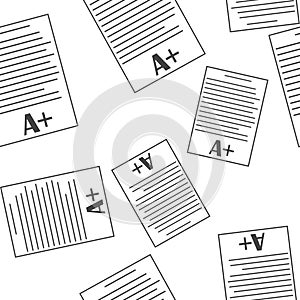 Vector icon school form grades. Excellent test result pattern on a white background