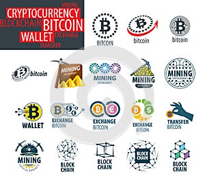 Vector icon set for cryptography