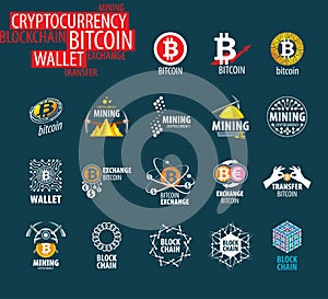 Vector icon set for cryptography