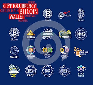 Vector icon set for cryptography