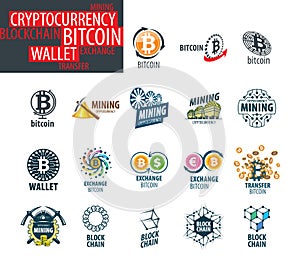 Vector icon set for cryptography