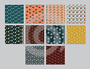 Vector icon set of different pattern