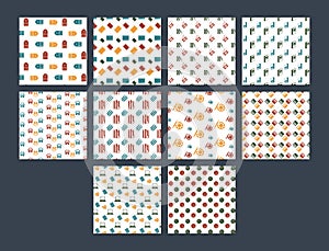 Vector icon set of different pattern