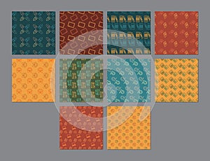 Vector icon set of different pattern