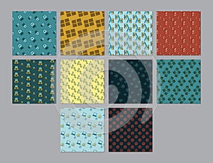 Vector icon set of different pattern