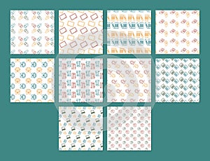 Vector icon set of different pattern