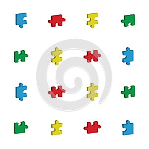 Vector icon set for jigsaw puzzle