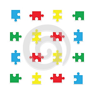 Vector icon set for jigsaw puzzle