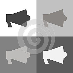 Vector icon set megafon on gray background