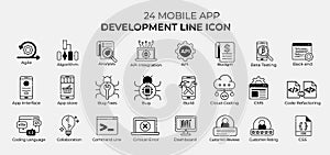 Vector icon set for mobile app application development. Reusable icons and symbols