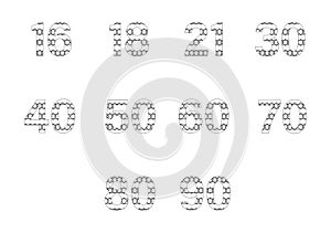 Vector icon set for patterned numbers