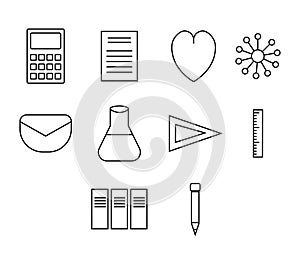 Vector icon set for science experiment