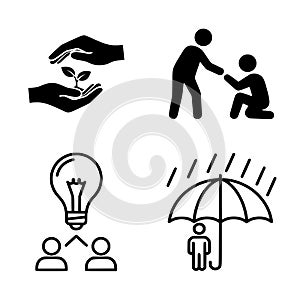 Compassion, Empathy & Support Vector Icon Set