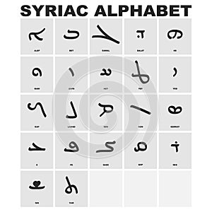 Vector icon set with Syriac alphabet photo