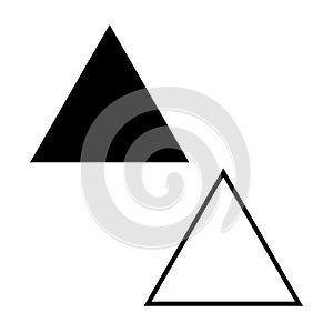 Vector icon shape silhouette of an equilateral triangle. Design element eps 10 illustration