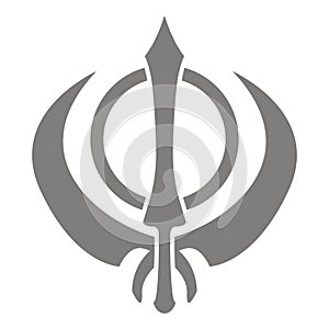 Vector icon with Khanda