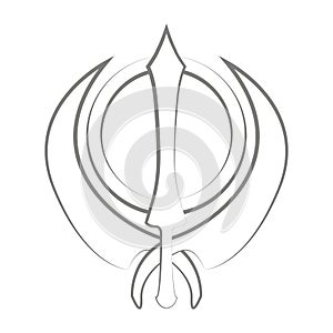 Vector icon with Khanda