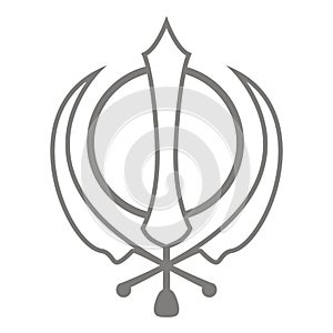 Vector icon with Khanda