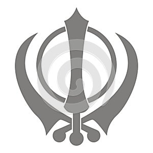 Vector icon with Khanda