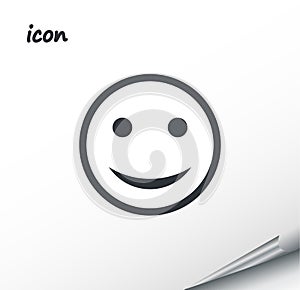 Vector icon smile on a wrapped silver sheet