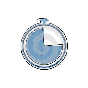 Vector icon speedometer. Flat image speedometer icon cartoon style on white isolated background