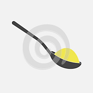 Vector icon of a spoon with sugar or salt