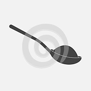 Vector icon of a spoon with sugar or salt