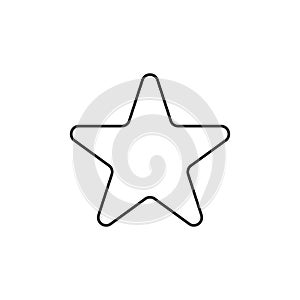 Vector icon of star shape. Black outline
