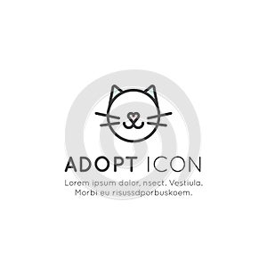 Vector Icon Style Illustration of Adopt a Pet Banner, New Owner, Domestic Animal