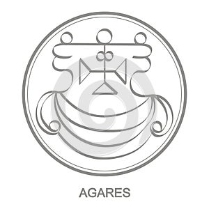 Vector icon with symbol of demon Agares photo