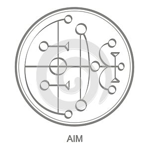 Vector icon with symbol of demon Aim photo