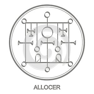 Vector icon with symbol of demon Allocer photo