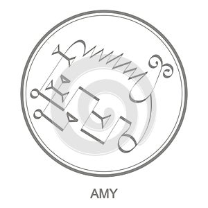 Vector icon with symbol of demon Amy photo