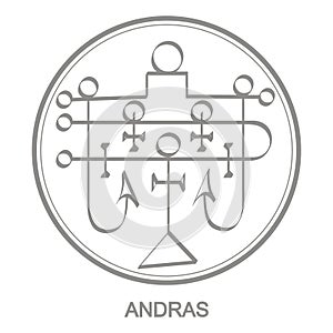Vector icon with symbol of demon Andras photo