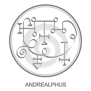 Vector icon with symbol of demon Andrealphus photo