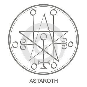 Vector icon with symbol of demon Astaroth photo