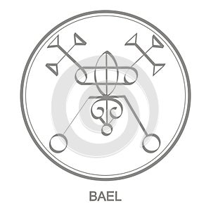Vector icon with symbol of demon Bael photo