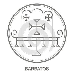 Vector icon with symbol of demon Barbatos photo