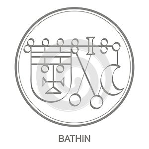 Vector icon with symbol of demon Bathin photo
