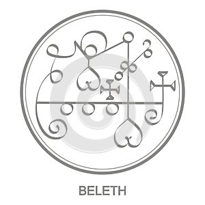 Vector icon with symbol of demon Beleth photo