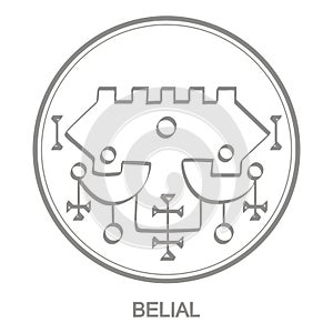 Vector icon with symbol of demon Belial photo