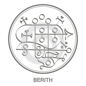 Vector icon with symbol of demon Berith photo