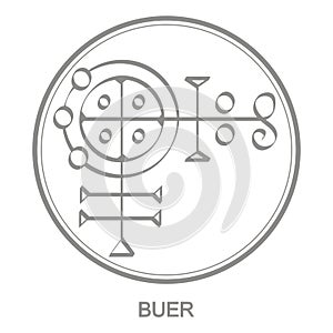 Vector icon with symbol of demon BifronsVector icon with symbol of demon Buer