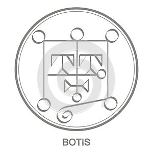 Vector icon with symbol of demon Botis