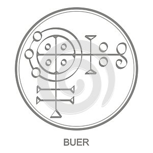 Vector icon with symbol of demon BifronsVector icon with symbol of demon Buer photo