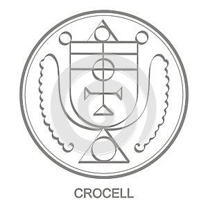 Vector icon with symbol of demon Crocell photo