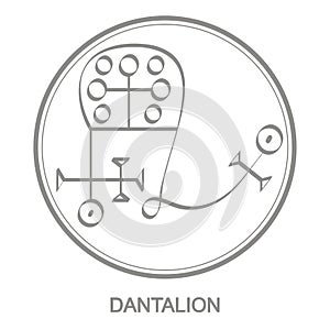 Vector icon with symbol of demon Dantalion