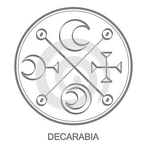 Vector icon with symbol of demon Decarabia photo